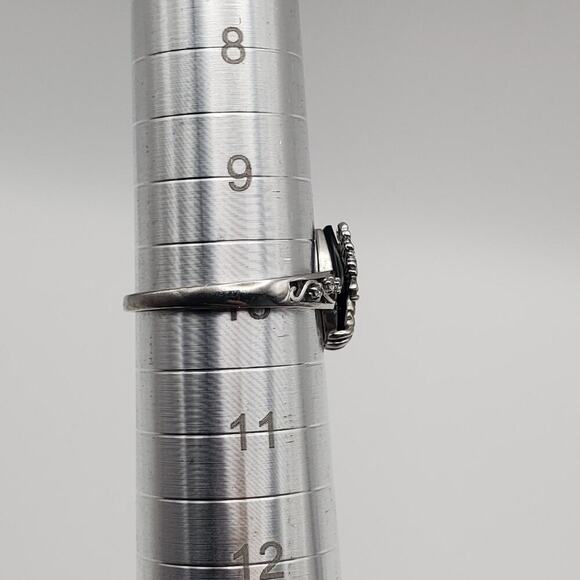 YFN Black Tourmaline Ring – Sterling Silver Crystal Tree of Life Design Size 10 - Picture 8 of 9